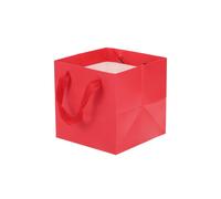 16x16x16cm Carta Borsa con Manico, 12pz Bouquet Confezionamento Borsa, Rosso