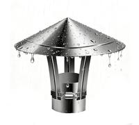 17 18 19 20 cm Cappello Camino a Forma di Ombrello Terminale Camino in Acciaio Inox, Copertura Antipioggia for Camino con Strisce Metalliche Regolabili Facile da Installare(25cm)