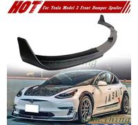 17-22 Fit FOR Tesla Model 3 Sedan Front Bumper Lip Spoiler V Style Unpainted