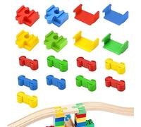 17 accessori per ferrovia,Accessori per ferrovia in legno,Ferrovia in legno,Connettori colorati per gli amanti dei treni e i genitori che cercano un modo per giocare creativo