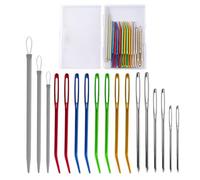 17 aghi da tappezzeria a punta piegata, con occhio grande, per lana, per lavori a maglia