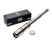 17" Brass Telescope with Nickel Finish and Wooden Box Nautical Tropical Home Decor