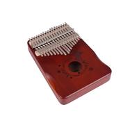 17 chiavi Piano per pollice con motivi di cervo Strumento musicale portatile realizzato in legno di fiori di pesca premium per principianti e viaggiatori (Marrone)