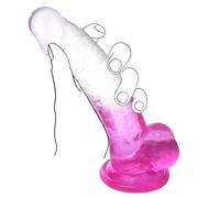 17 CM Dildo Trasparente Con Ventosa Viola, Realistico Dildos in Gomma Trasparente, Dildo Silicone Realistico, Piccolo Giocattolo Sessuale Per Adulti Per Principianti Per Donne,Uomini,Gay