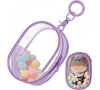 17 cm Sacchetto trasparente per la bambola custodia protettiva trasparente con piccola sfera morbida accessori borsa (viola)