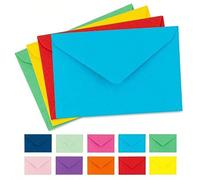17 colori/100 pezzi Mini buste di carta kraft 4" x 2,75" Biglietti d'auguri, inviti, note aziendali, mini biglietti di auguri, mini buste, buste piccole, biglietti pieghevoli per regali in denaro, big
