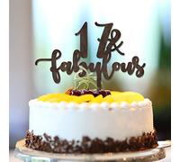 17 & Fabulous 17th Birthday Cake Topper Personalizzare Nome Qualsiasi Età Numero Diciassette 17 Anni Happy Birthday Party Decor 17° Anniversario Compleanno Regalo Per Bambini Ragazzo Ragazza Marrone