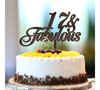 17 & Fabulous 17th Happy Birthday Cake Topper Personalizzare Nome Qualsiasi Età Numero Diciassette 17 Anni Buon Compleanno Decorazioni 17° Anniversario Regalo di Compleanno Per Tees Bambino Ragazza
