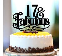 17 & Favoloso 17° compleanno topper per torta personalizzato nome qualsiasi età numero diciassette 17 anni forniture per feste di compleanno 17° anniversario regalo di compleanno per bambini ragazzo