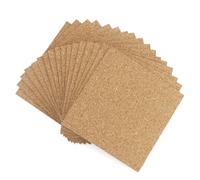 17 Fogli 10 x 10 cm Sughero Autoadesivi,1 mm Spessore Rettangolari Sottobicchieri,Legno Mini Paraurti in Sughero Autoadesivi,Decorazione Tavolo e Parete,per Ufficio,Casa