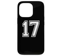 17, grafica per sport di squadra, numero diciassette, abbinata a Varsity Custodia per iPhone 13 Pro