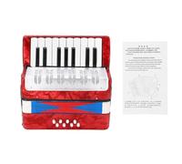 17 Key 8 Bass Piano Accordion, Beginner Children Accordion with Straps, Soft Sound Instrument Toy for Musical Initiation (Red)