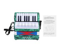 17 Key 8 Bass Piano Accordion, Beginner Children Accordion with Straps, Soft Sound Instrument Toy for Musical Initiation (Green)