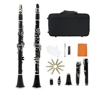 17-Key B Clarinetto Piatto Body BAKelite Con Guanti Di Stoffa Di Pulizia Guanti 10 Cannes Box Strumento Di Legno