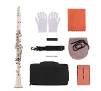 17-Key Clarinet BB Flat Con Guanti Da Trasporto Guanti Custodia Per La Pulizia Caso Di Canna 10pcs Reed (Color : White)
