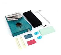 17 Key Kalimba Thumb Piano | Mahogany Wood Body with Built - in Pickup | Portable Finger Piano for Beginners/Adults/Travel | Includes Tuning Hammer & Carry Bag (Blue)