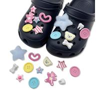 17 pcs Accessori per Crocs, Ciondoli per scarpe per zoccoli, Ciondoli per Decorazioni per Scarpe, Ciondoli per Scarpe, Accessori Scarpe con Cristallo, Accessori per Scarpe Fai-da-te