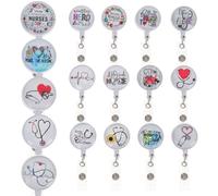 17 Pcs Porta Badge Girevoli Per L'assistenza Infermieristica Infermiere Clip