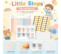 17 PEZZI/1 SET Simpatico grafico di ricompensa per l'addestramento al vasino con adesivi divertenti, set educativo per il bagno per l'addestramento al vasino per bambini, grafico di addestramento al v