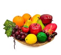 17 pezzi di frutta finta, simulazione di oggetti di scena per la fotografia, display, realistica realistica frutta finta artificiale Decorazioni per la casa Set Limone finto Uva finta Fragola