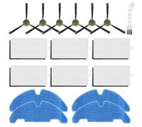 17 pezzi di ricambio accessori compatibili con robot aspirapolvere Lefant M330 Pro, 4 cuscinetti per mocio, 6 filtri HEPA, 6 spazzole laterali, 1 spazzola per la pulizia