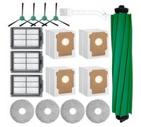 17 pezzi di ricambio per iRobot Roomba Plus 505/405 Combo Accessori per aspirapolvere,1 spazzola a rulli,4 pad di scopa, 3 filtri HEPA, 4 spazzole laterali,4 parti di sostituzione di sacchetti a vuoto