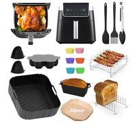 17 pezzi friggitrice ad aria calda accessori per ninja AF180EU/AF140EU, accessori per fryer Ninja - Airfryer stampo in silicone per pane, griglia per muffin, pinze da cucina, carta da forno