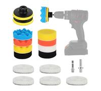 (17 Pezzi) Platorello per Trapano 80mm, Kit Lucidatura Auto, Tamponi Lucidatura Auto, Set per Lucidatura e Luci, Polishing Pad per Lucidare, Levigare e Cerare