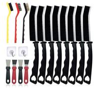 17 Pezzi Spazzola Pulizia, 8 Spazzola per Pulizia Fessure e 3 Spazzole Metalliche e 4 Raschietti per Cucina, Bagno, Scanalature di Porte e Finestre