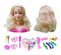 17 pezzi testa di bambola per styling parrucchiere per bambini, manichino educativo cosmetologia accessorio parrucca creativa gioca testa di bambola per bambini ragazze (C)