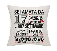 17° Regalo di compleanno per le donne Regalo di compleanno per 17 anni Ragazza 17 anni Cushion Cover per fidanzata figlia nipote sorella Bestie 17 anni Regalo per compleanno anniversario Natale (17)