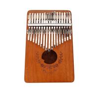 17 Tasti Kalimba Impiallacciato Corpo In Legno Di Mogano Pianoforte Con Stampa A Corona Tastiera Strumento Musicale(Natural)