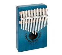 17 Tasti Kalimba Impiallacciato Corpo In Legno Di Mogano Pianoforte Con Stampa A Corona Tastiera Strumento Musicale(Blue)