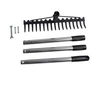 17 Tines Garden Rake Tool with Detachable Metal Head, Handle for Loosening Soil, Gathering Leaf, Durably Iron and Stainless Steel Construction (ChengyuWeiD1txw-12)