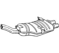 Bosal 247-531 Silenziatore posteriore per BMW 3 E46 320i 170 CV (KW 125)