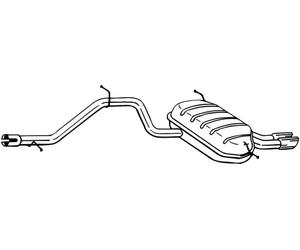 170 CV SILENZIATORE POSTERIORE PER SKODA Yeti 5L 2.0 TDI 4x4 KW 125 CV 170