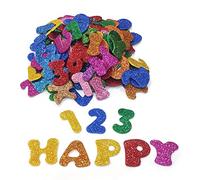 170 Pezzi numero Lettere Alfabeto Gomma Glitter Sticker Autoadesivi in Colori Assortiti, per Lavori Creativi, Decoro, Bricolagein Schiuma per Craft Card making Scrapbook Wall decoration