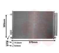 17005347 VAN WEZEL Condensatore, Climatizzatore per FIAT,FORD