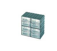 Cassettiera Terry Vision 13 portaminuteria 8 scomparti verde mm 208x132x208h