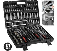 171 pz Set di chiavi a bussola Strumento di riparazione auto Chiave dinamometrica a cricchetto Combo Kit 1/4 3/8 1/2 Chiave a cricchetto Cacciavite Bit Strumento manuale