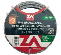 1722 FUNE ACCIAIO ZINCATO ANTIGIRO 133F D 4 25 M