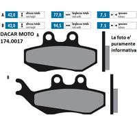 174.0017 PASTIGLIE FRENO ORIGINAL POLINI MALAGUTI : F 12 125 PHANTOM