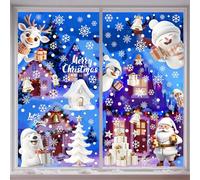 174 immagini per finestre natalizie, autoadesive, colore bianco Moxled decorazione natalizia riutilizzabile statica in PVC adesivo per finestra porta inverno fiocchi di neve decorazione natalizia