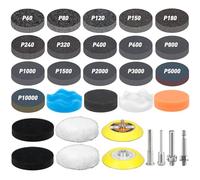 174PCS Dischi Abrasivi 75mm P60-P10000 Carta Vetrata per Legno Carrozzeria Carta Abrasiva Kit Rinnova Fari Auto