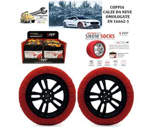 175/80-R14 VIVI Calze da Neve in Tessuto Rosso per Pneumatici UNI EN 16662-1