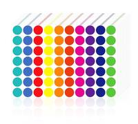 1750 Pezzi Bollini Adesivi Colorati, 20mm Etichette Adesive Rotonde Colorate, 10 Colori Rotondi Colorati Adesivi Colorati a Punti Etichette per Calendario Ufficio Scuola