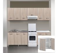 KIT CUCINA PENSILE SCOLAPIATTI 2 ANTE 80X30X72H FINITURA LARICE GRIGIO