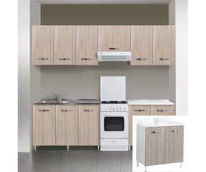17610 Q.TA' 1 KIT CUCINA BASE 2 ANTE 80X50XH85 CM S/LAVELLO OLMO