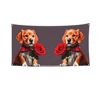 177,8 x 88,9 cm bandiera decorativa da appendere, festival indoor outdoor festa di Natale compleanno compleanno gentiluomo cane festa banner