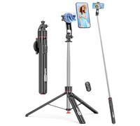 177 cm Treppiede Magnetico per Selfie, Estensibile Selfie Stick Treppiede con Vite da 1/4" & Telecomando Magnetico Rotazione a 360° Cavalletto per Smartphone Compatibile con iPhone 16/15/14/Android